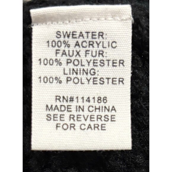 Adyson Parker Faux Fur Open Vest Black Knit Back Sleeveless Cardigan Womens XS - Picture 7 of 7